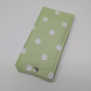 Bolsa pincéis maquilhagem flores verde